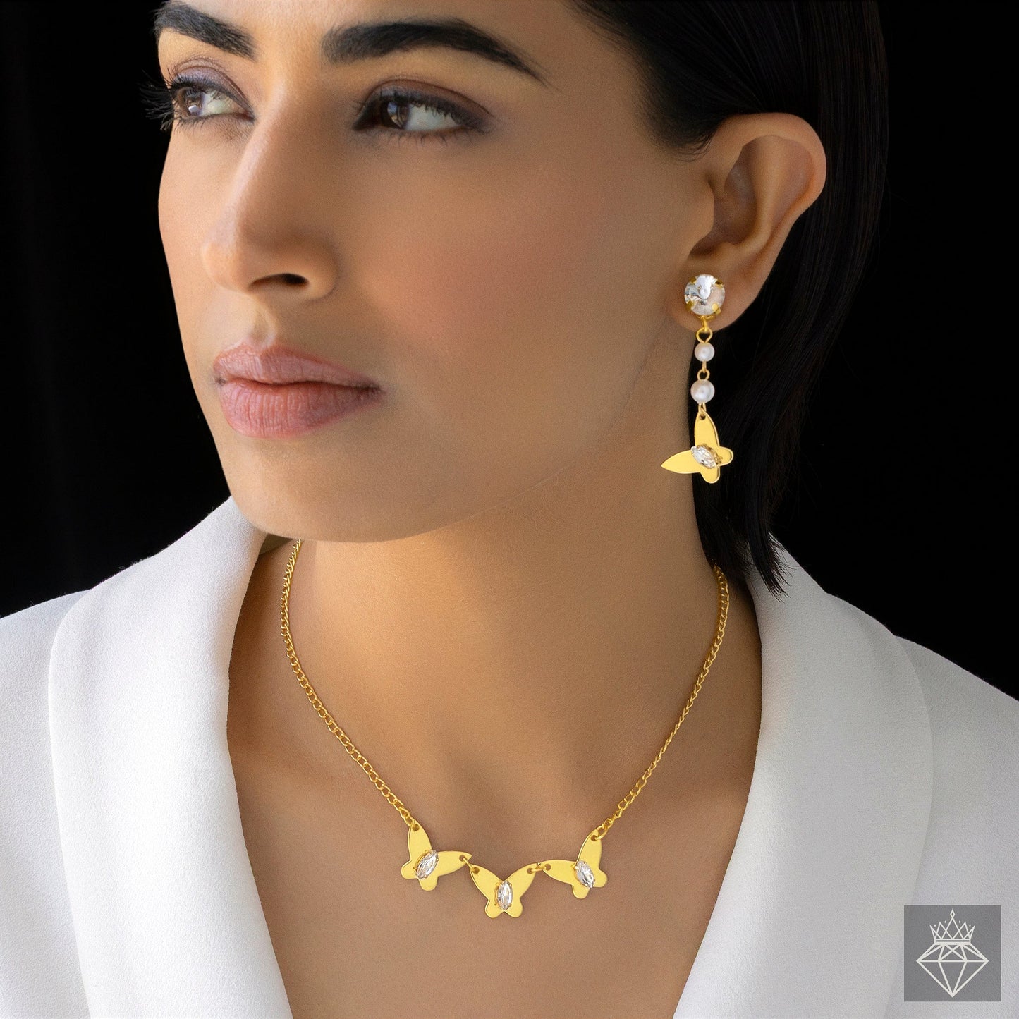 Butterfly Necklace Set With Earrings