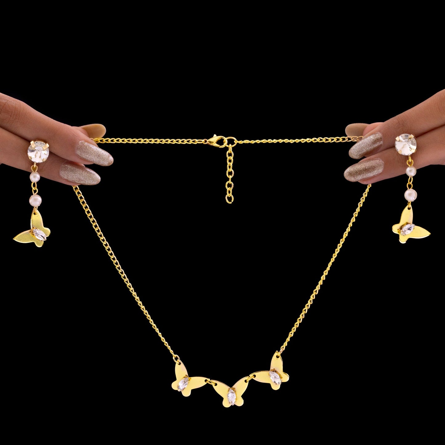 Butterfly Necklace Set With Earrings
