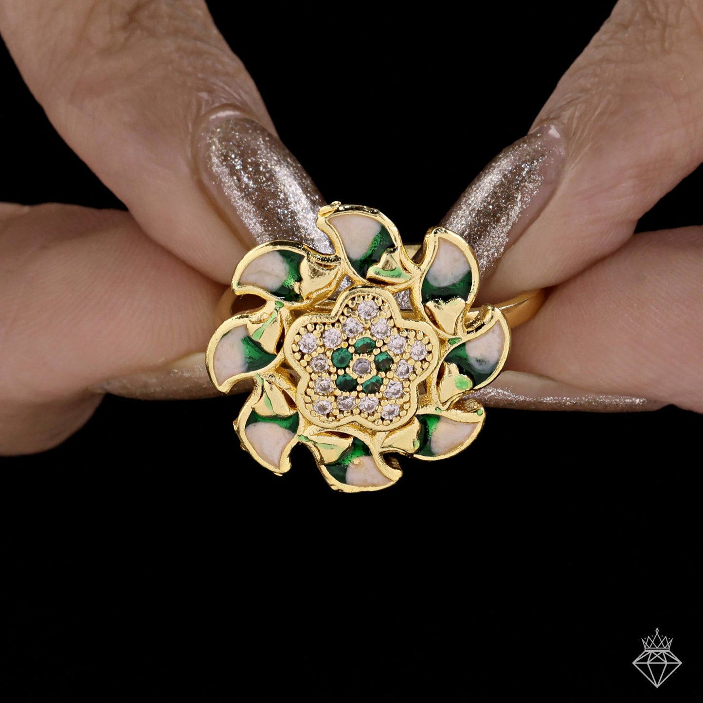 Golden Flower Ring (Adjustable Size)