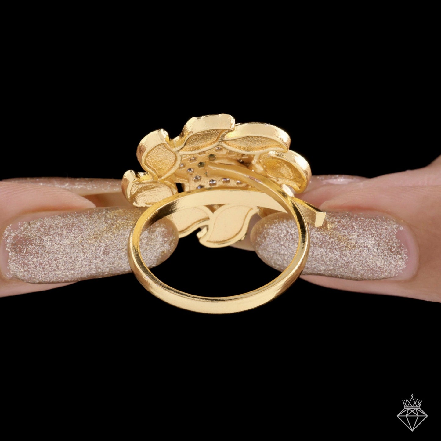Golden Flower Ring (Adjustable Size)