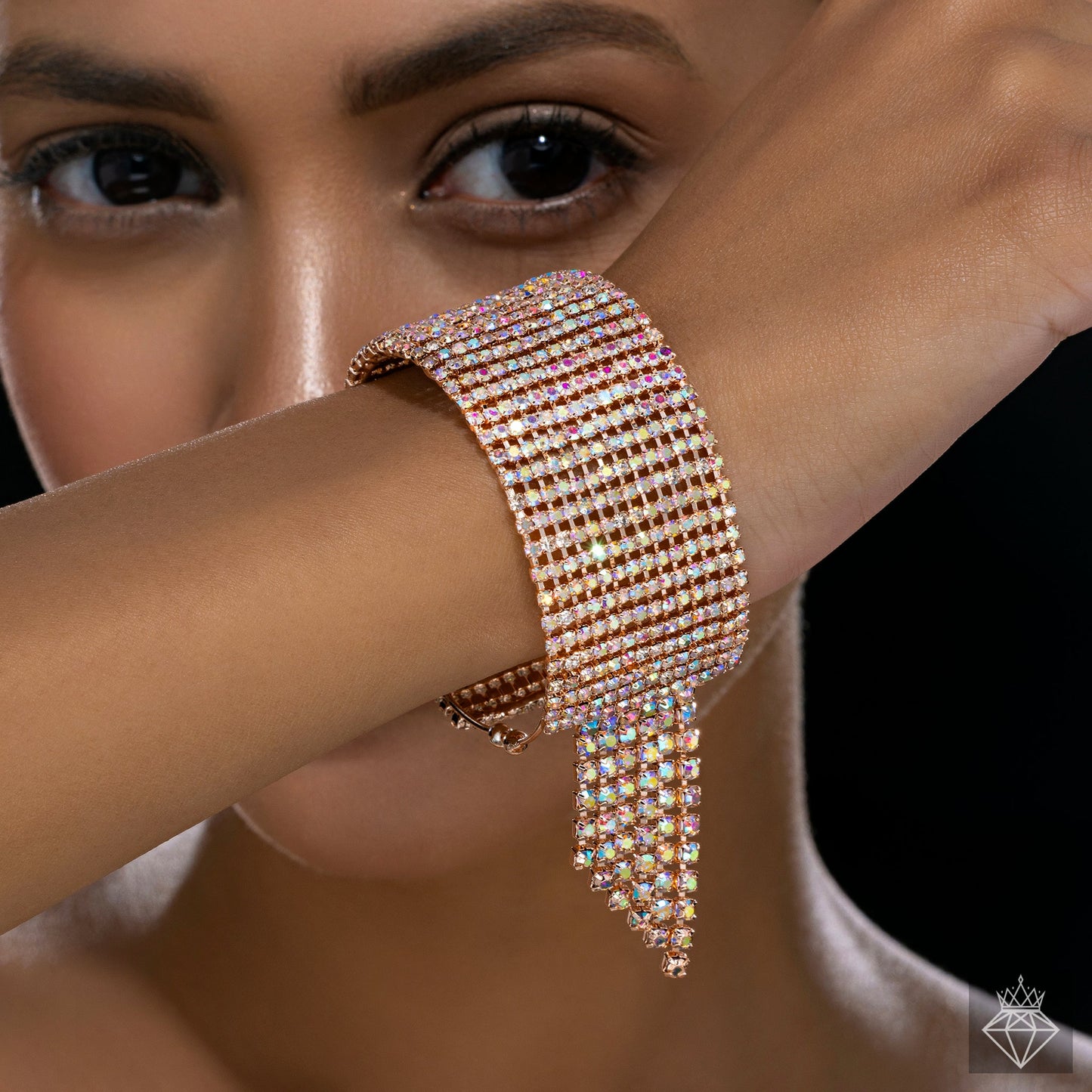 Crystal Bangle Bracelet (Adjustable Size)