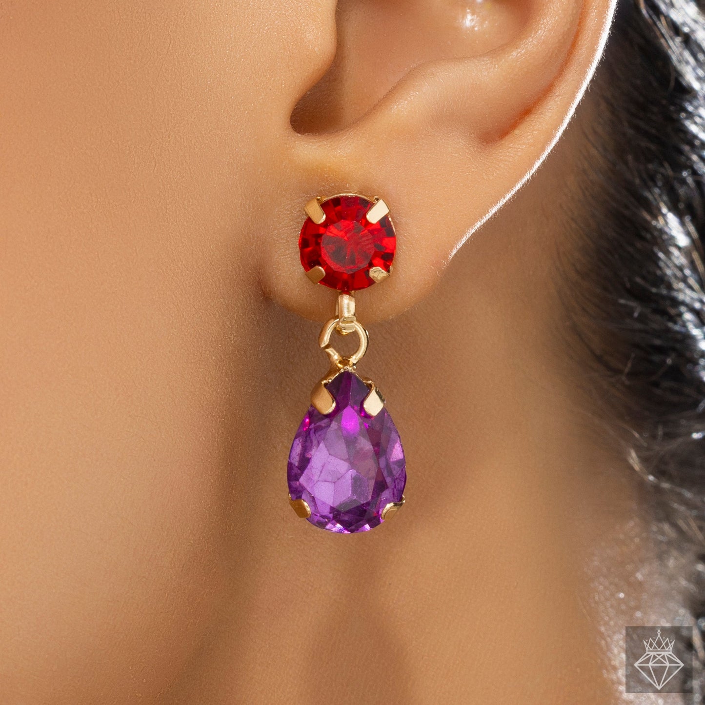 Crystal Y Necklace Set With Earrings