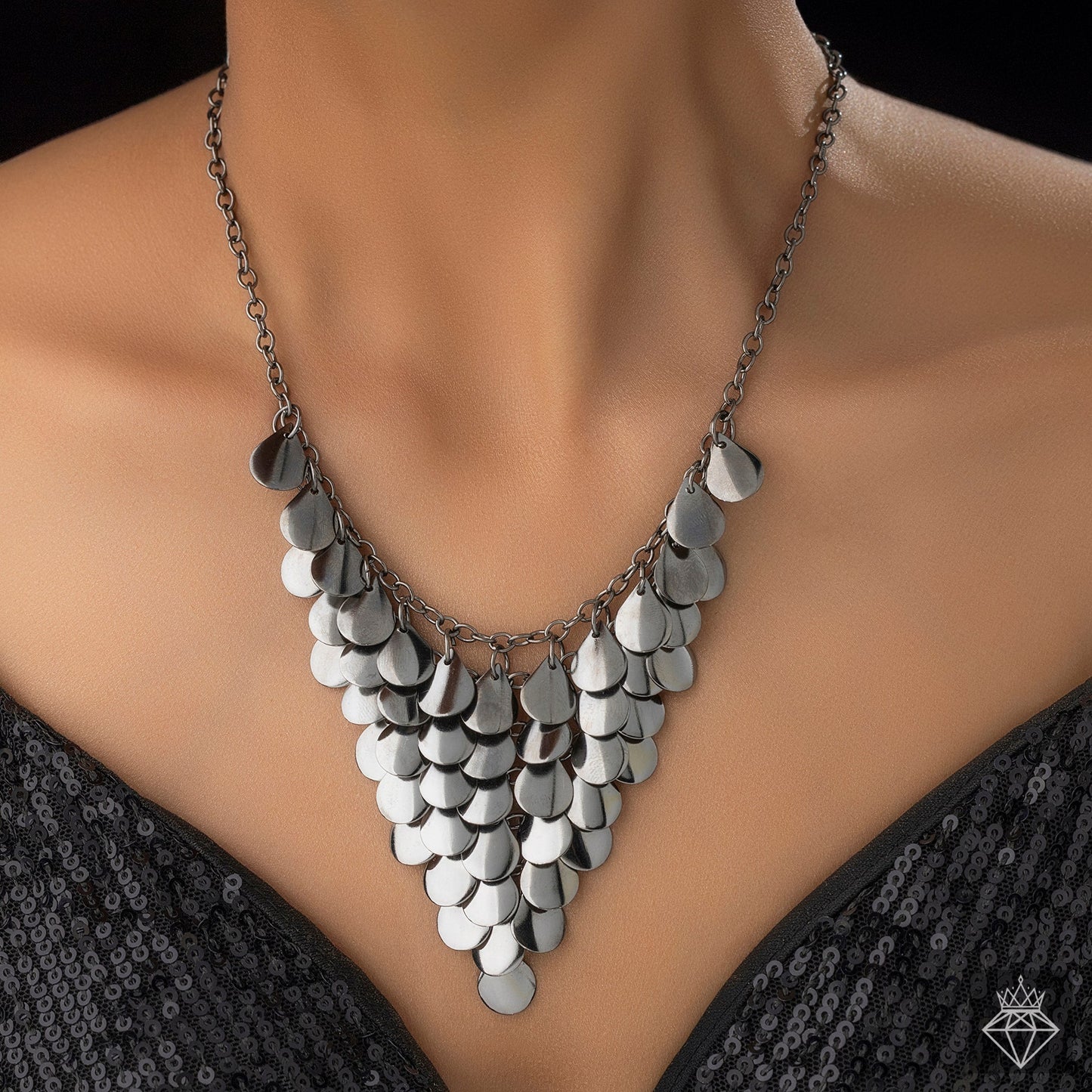 Drop Charm Statement Necklace