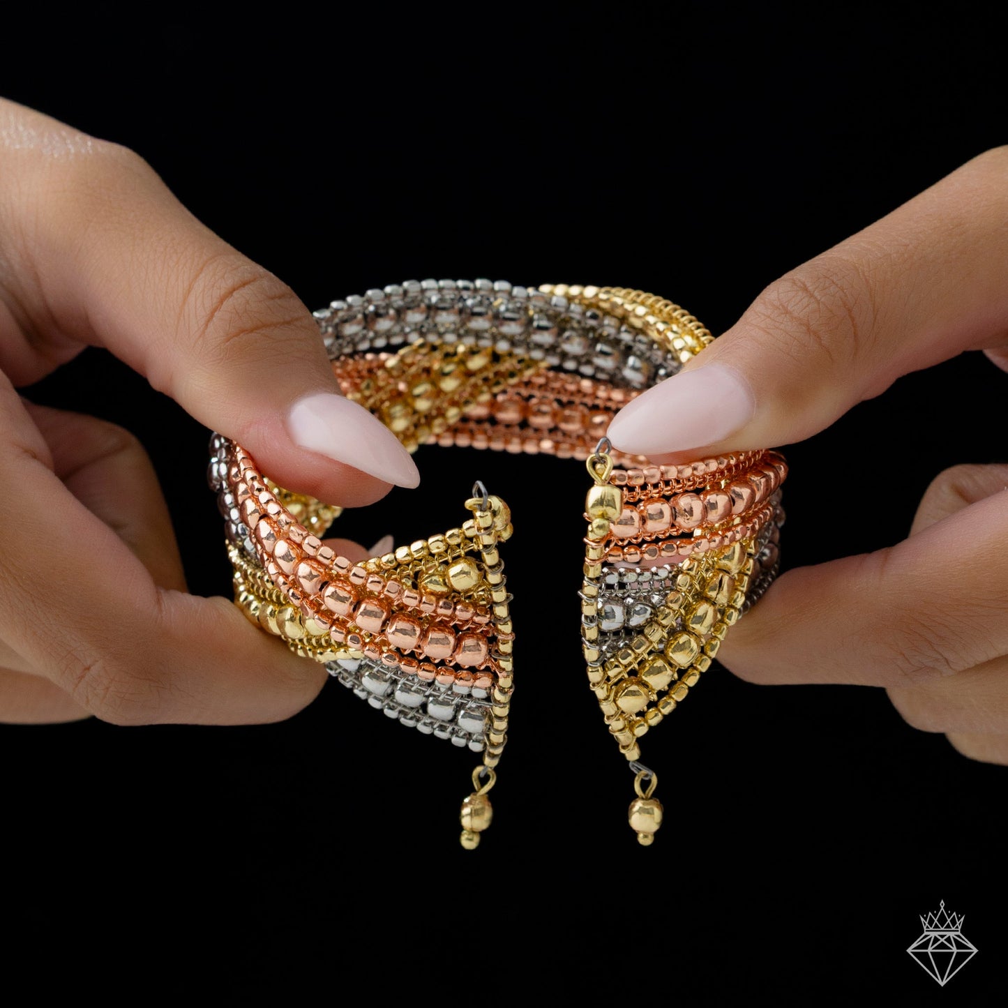 Exclusive Limited Edition Tri-Tone Cuff Bracelet (Adjustable Size)