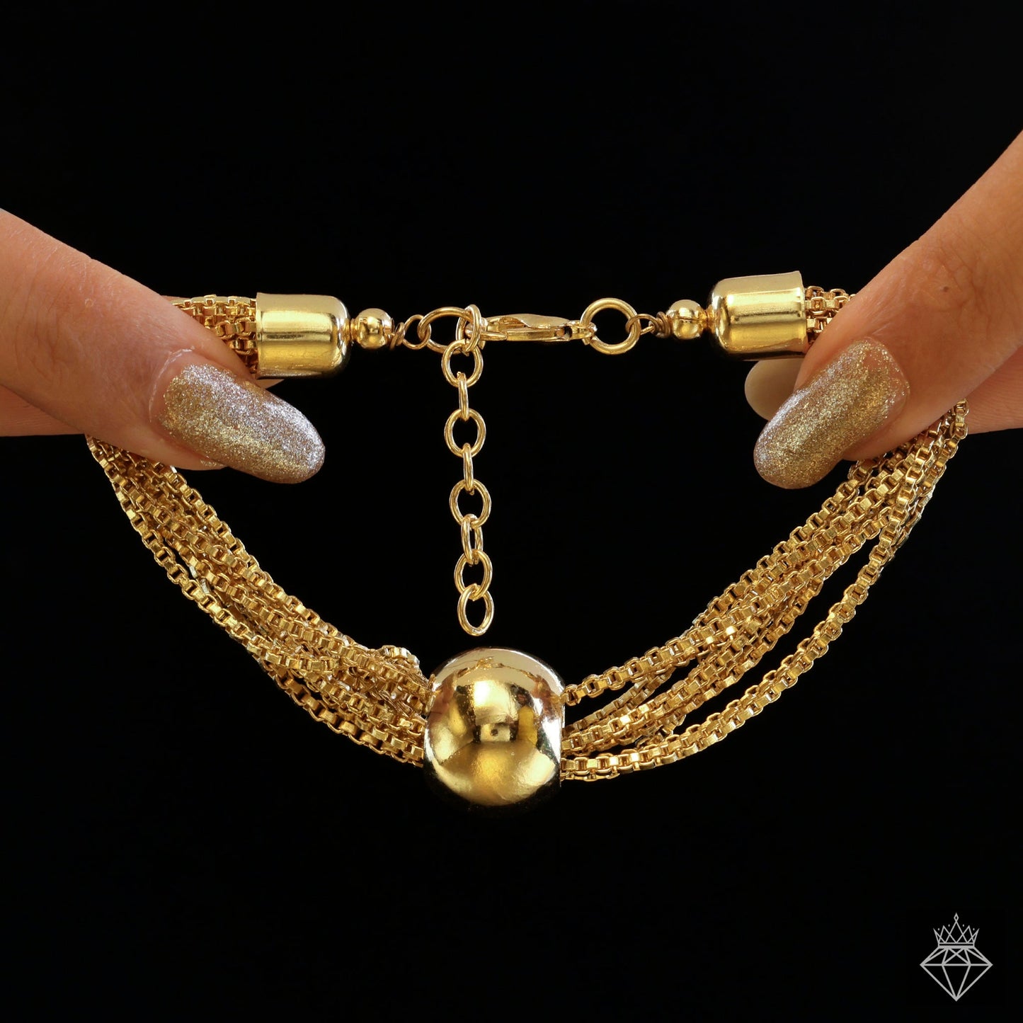 Golden Box Chain Bracelet (Adjustable Size)