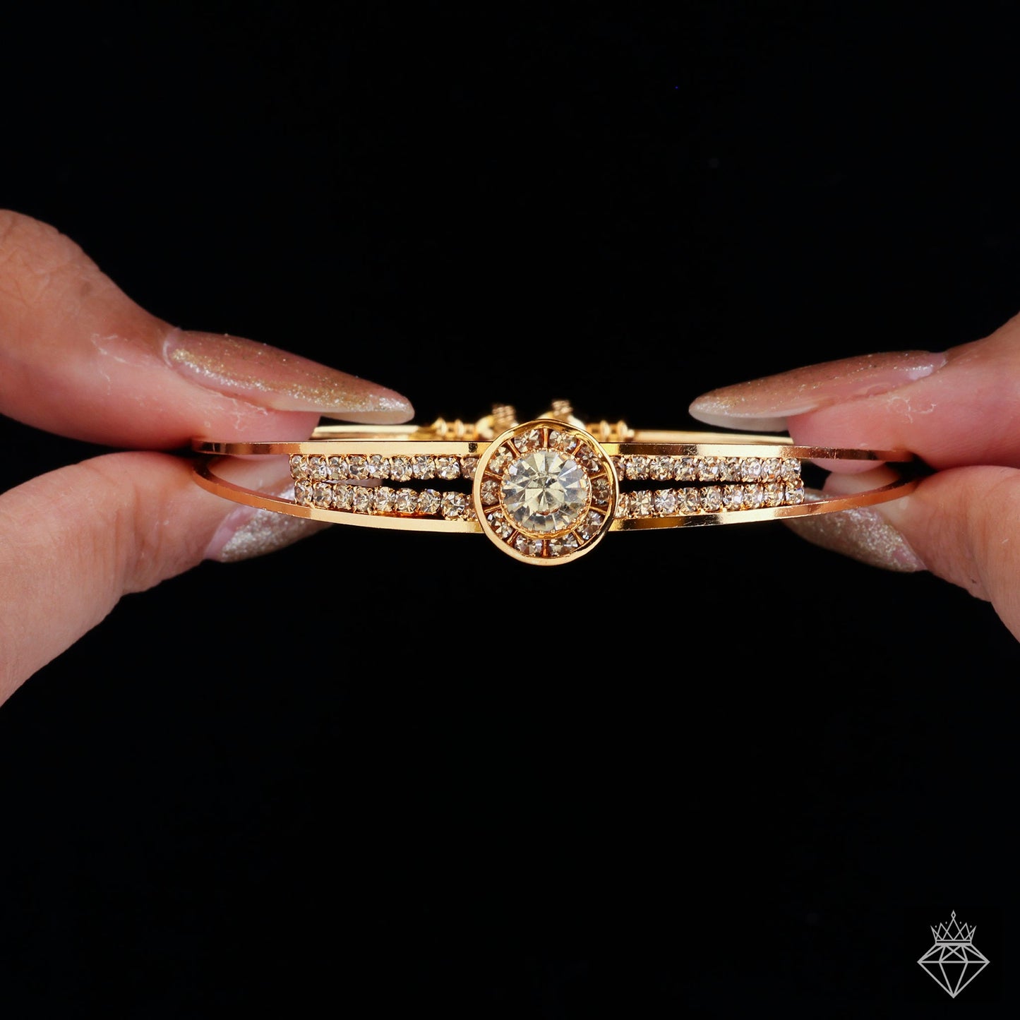 Crystals Bangle Bracelet (Adjustable Size)