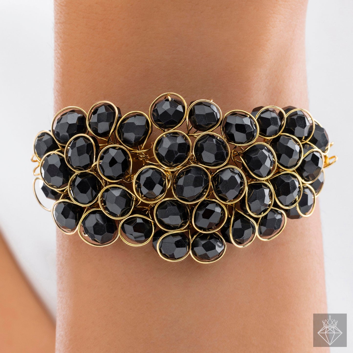Spectacular Black Crystal Stone Bracelet