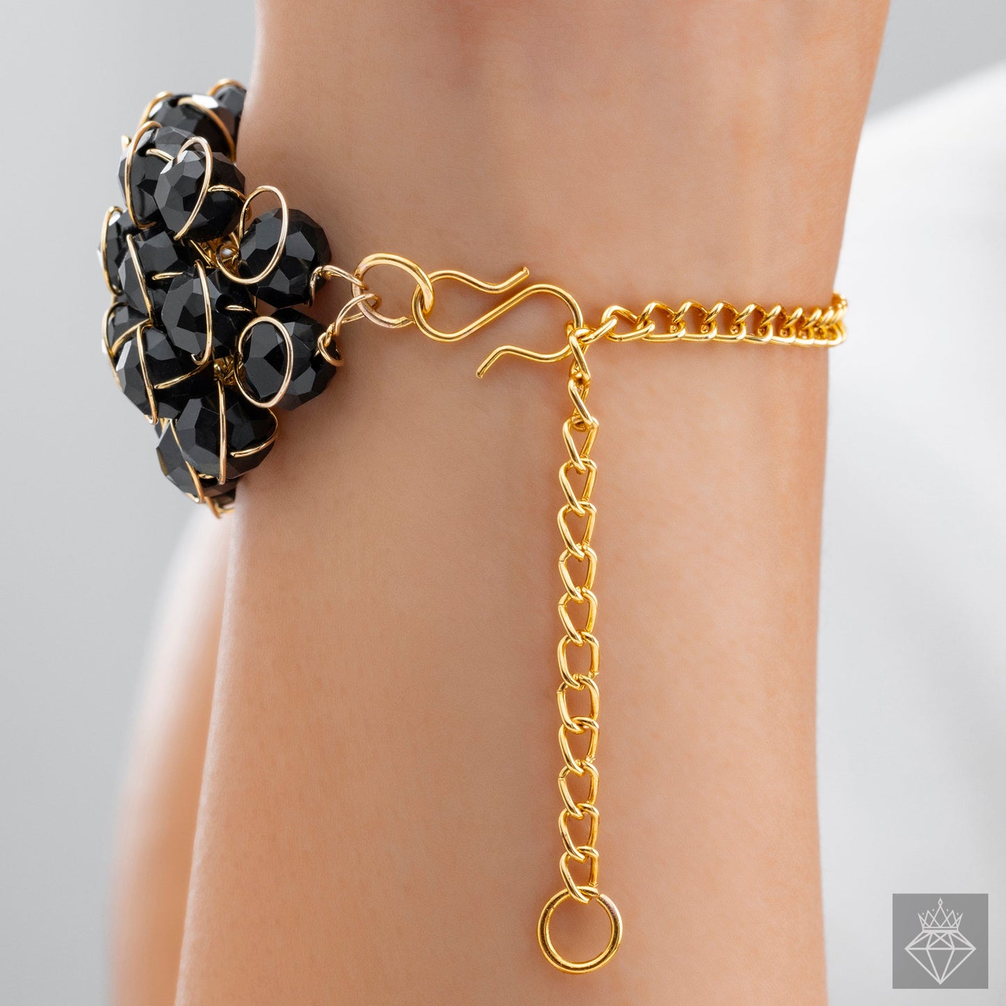 Spectacular Black Crystal Stone Bracelet