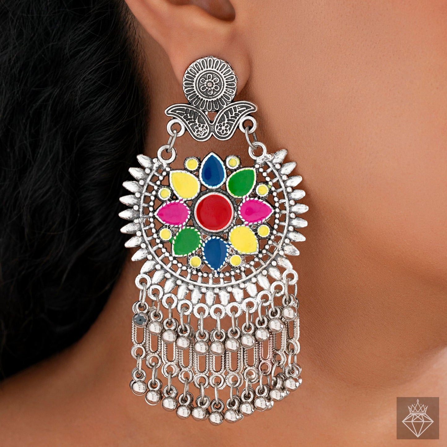 Ethnic Enchantment: Exquisite Multicolour Statement Earrings