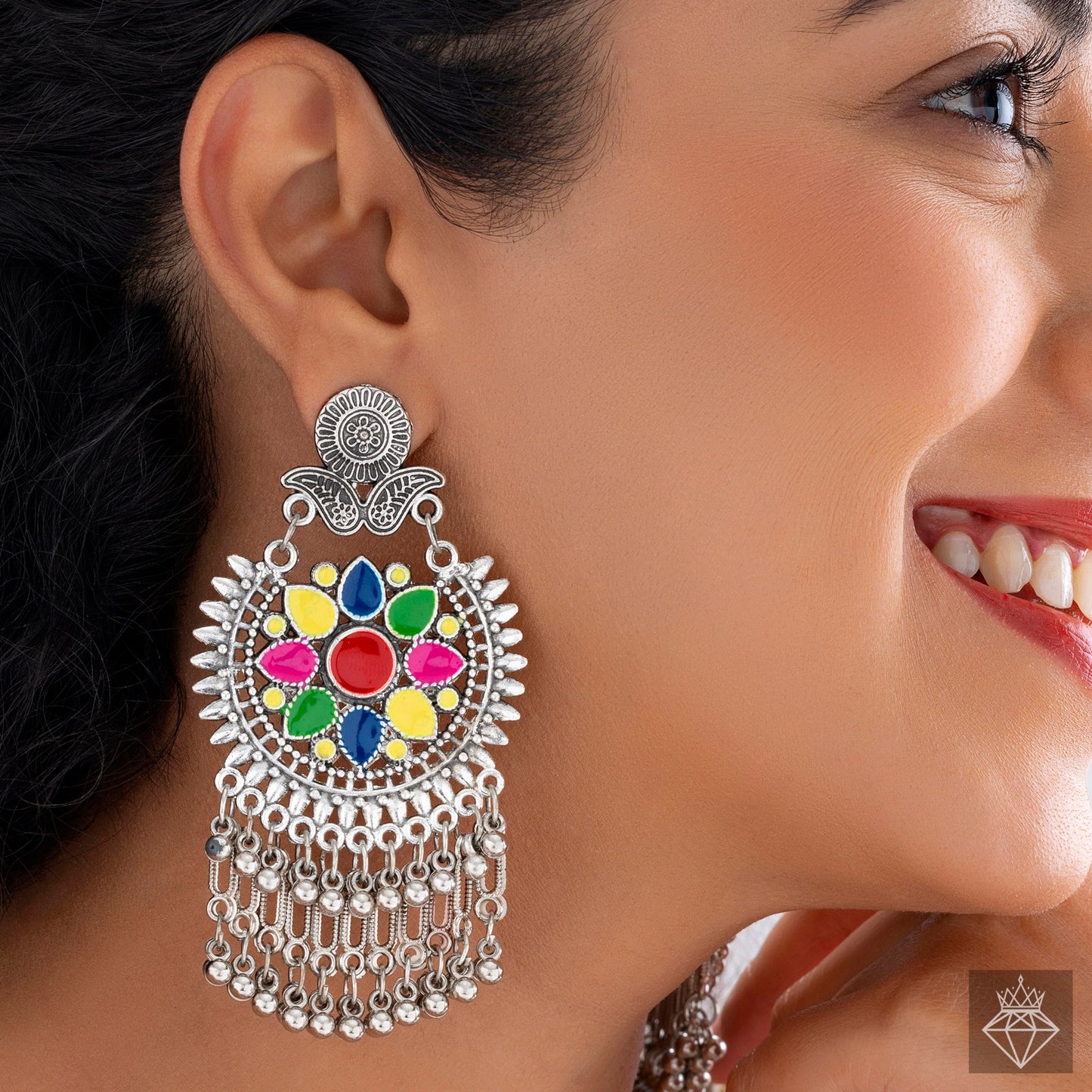 Ethnic Enchantment: Exquisite Multicolour Statement Earrings