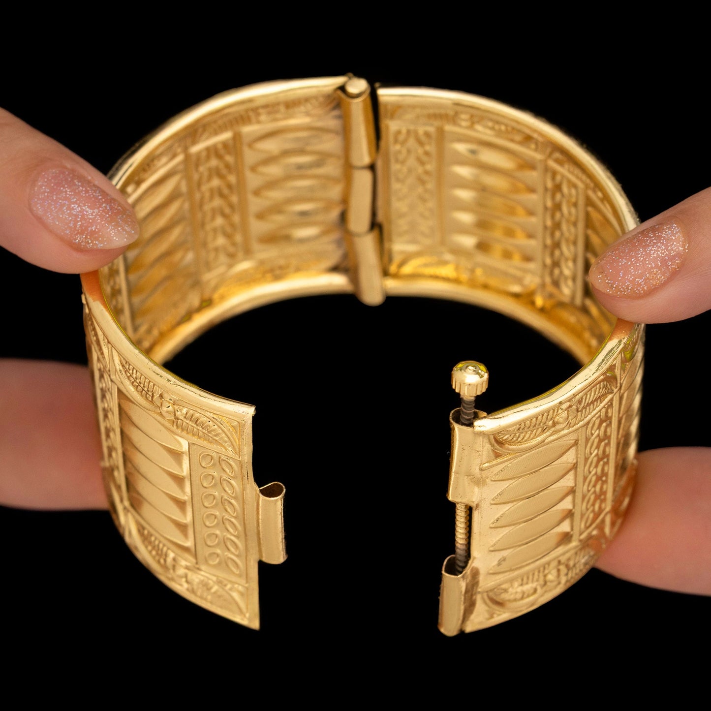Ethnic Broad Bangle Bracelet (Adjustable Size)