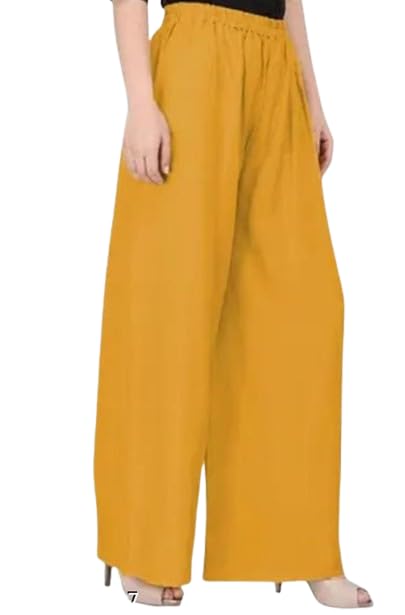 Girls Womens Rayon Solid Colour Palazzo