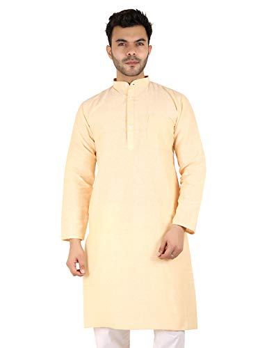 LATEST CHIKAN Men's Cotton Solid Regular Long Kurta