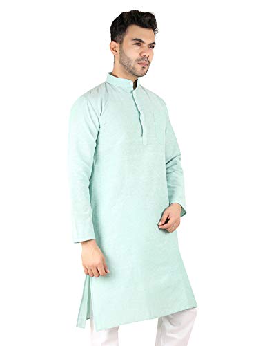 LATEST CHIKAN Men's Cotton Solid Regular Long Kurta
