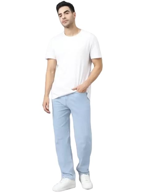 Comfits Loose Fit Baggy Denim Jeans, Sky Blue, Plain