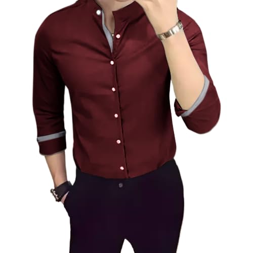 Tee Projekt Shirt for men Cotton Spread Collar Long Sleeve