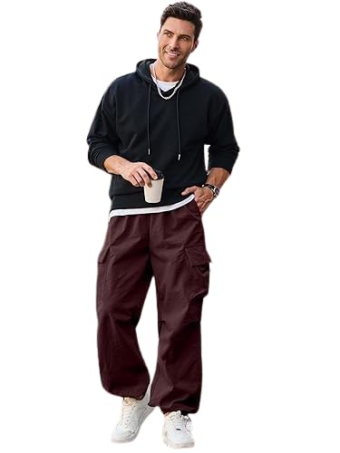 AREAL FASHION Men's Cargo parashuit Trousers