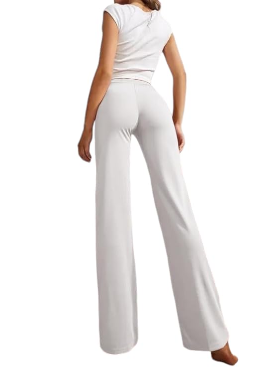 Qyaas Women's Classic Trouser Pants, High Waist