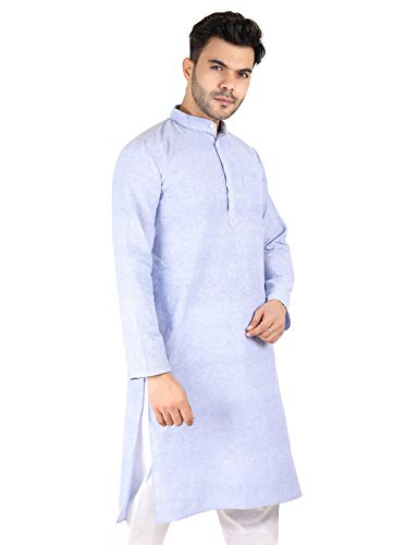 LATEST CHIKAN Men's Cotton Solid Regular Long Kurta