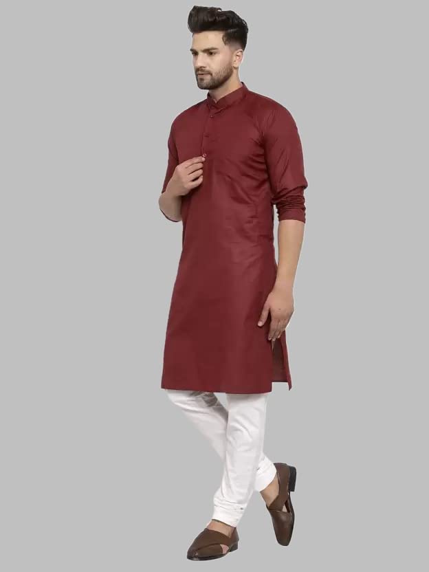 Luxrio Kurta for Men Cotton Blend Long Solid Straight Fit