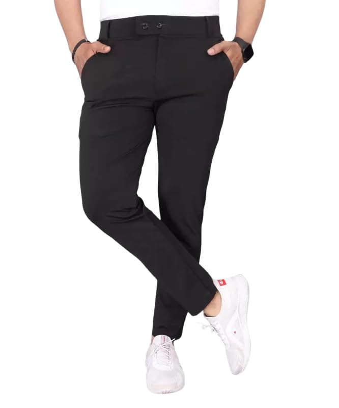 GIBBONTE Men's Lycra Blend Trouser | Trouser for Men