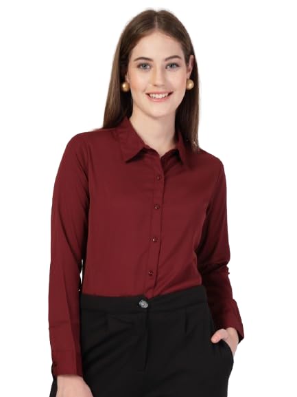 Style Quotient Women Solid White Polymoss Regular Formal Shirt