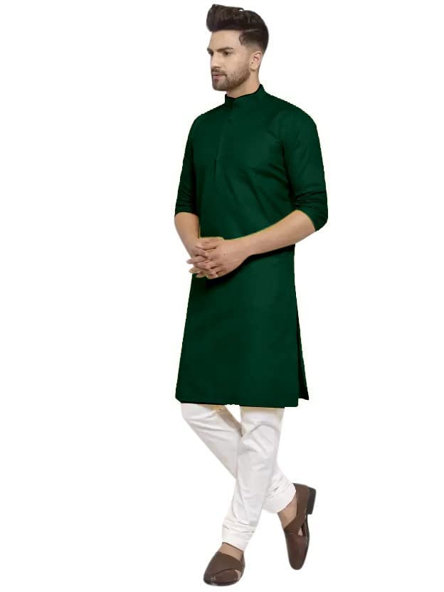 Luxrio Kurta for Men Cotton Blend Long Solid Straight Fit