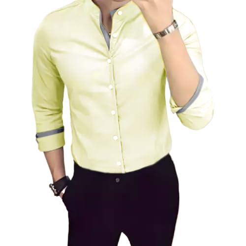 Tee Projekt Shirt for men Cotton Spread Collar Long Sleeve