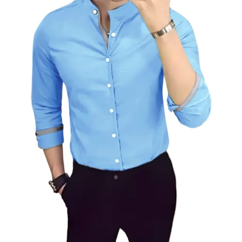 Tee Projekt Shirt for men Cotton Spread Collar Long Sleeve