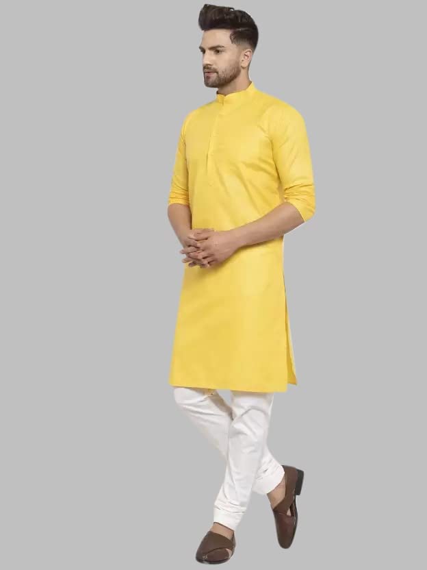 Luxrio Kurta for Men Cotton Blend Long Solid Straight Fit