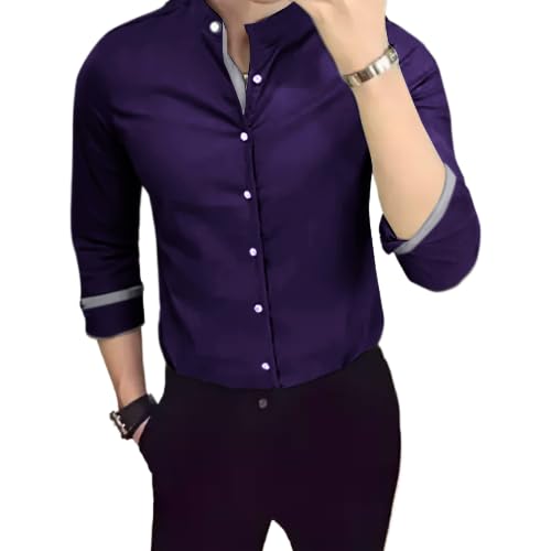 Tee Projekt Shirt for men Cotton Spread Collar Long Sleeve