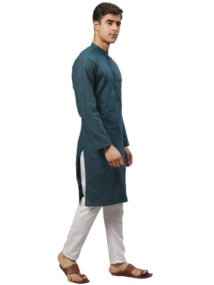 Aarsha Red Printed Cotton Men's Long Kurta