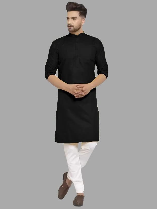 Luxrio Kurta for Men Cotton Blend Long Solid Straight Fit