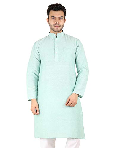 LATEST CHIKAN Men's Cotton Solid Regular Long Kurta