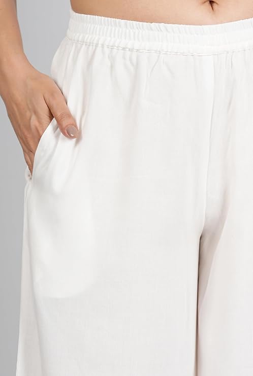 Ammviyush Women's Black Cotton Palazzo Pants