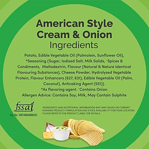 Lay's American Style Cream & Onion Potato Chips, 82 g