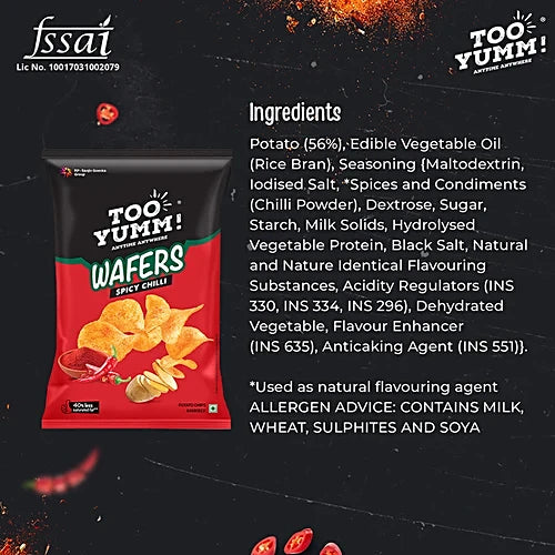 Too Yumm! Spicy Chilli Potato Wafers, 82 g