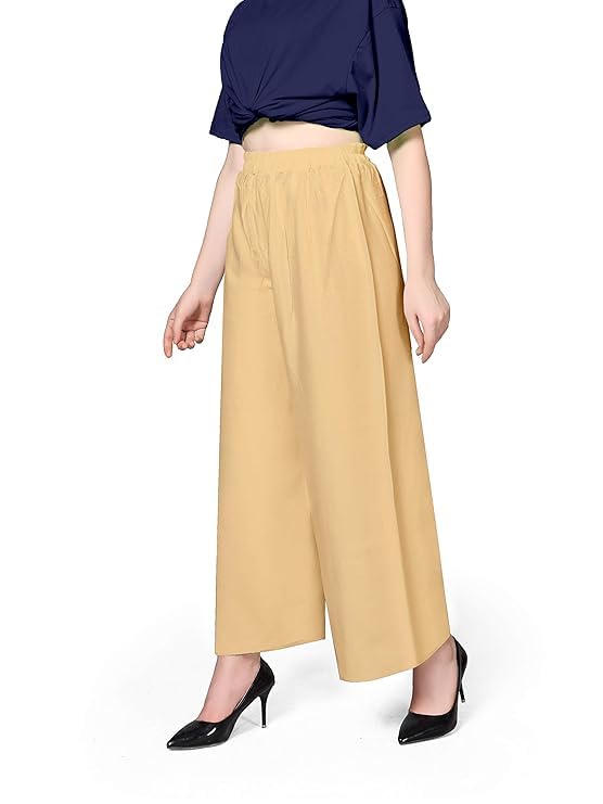 Pranjal Women's Premium Regular Fit Rayon Palazzo
