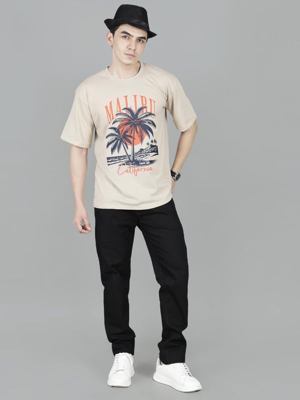 London Hills Men's Cotton Oversized Fit Casual Printed