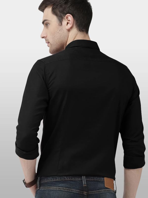 Tee Projekt Men's Shirt Solid Cotton Long Sleeve Button