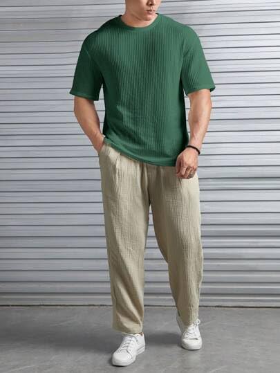 O3e Mens Solid Dotted Unique Design Oversized