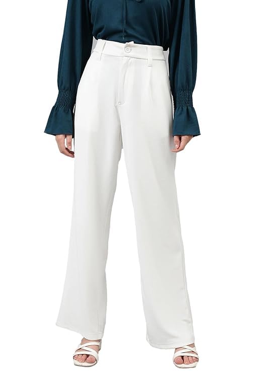 Elendra Women Trouser with Button Closure || Regular fit
