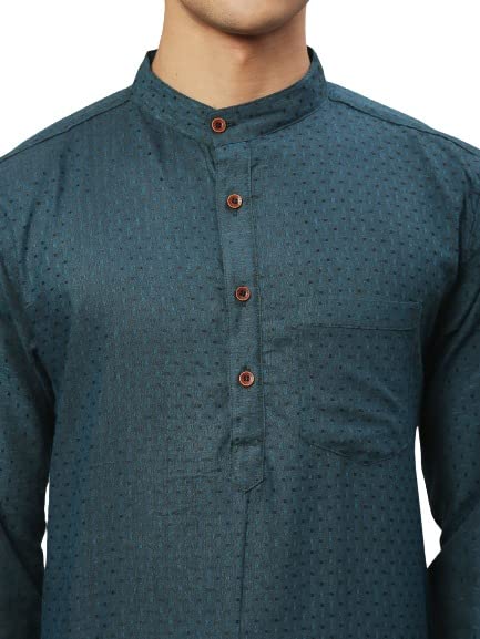 Aarsha Red Printed Cotton Men's Long Kurta