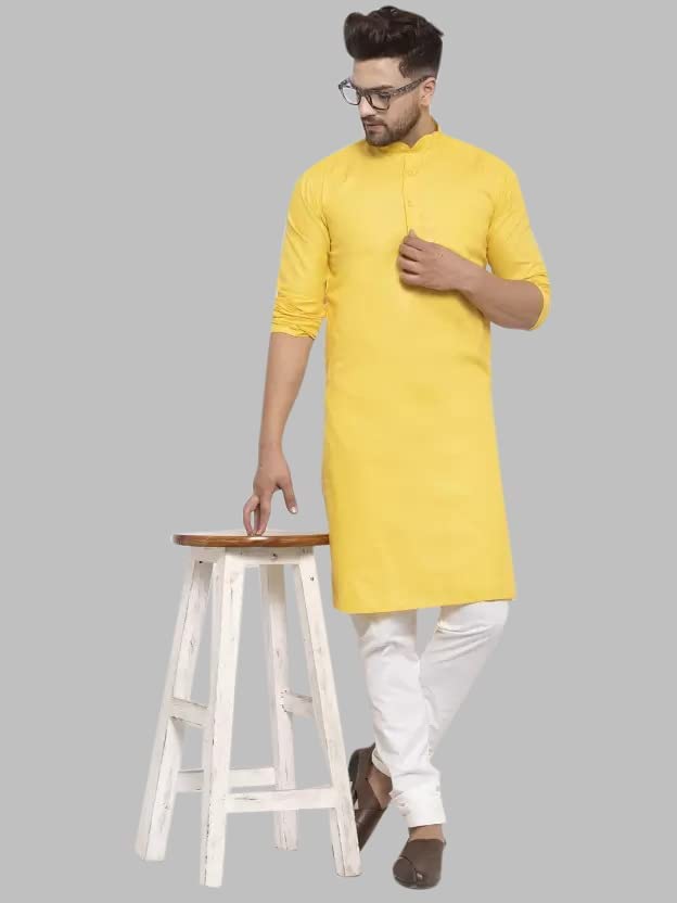 Luxrio Kurta for Men Cotton Blend Long Solid Straight Fit