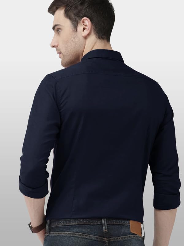 Tee Projekt Men's Shirt Solid Cotton Long Sleeve Button