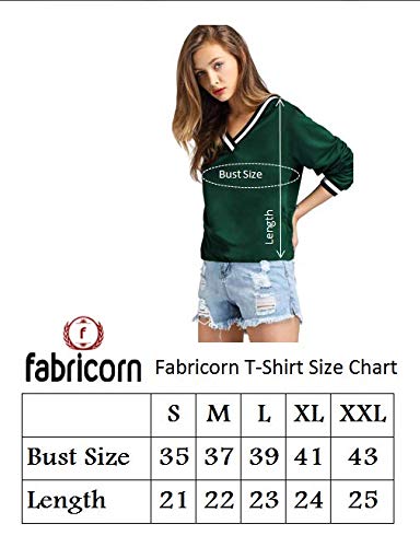 Fabricorn Stylish Plain Green Long Sleeve Cotton Tshirt for Women (Green)