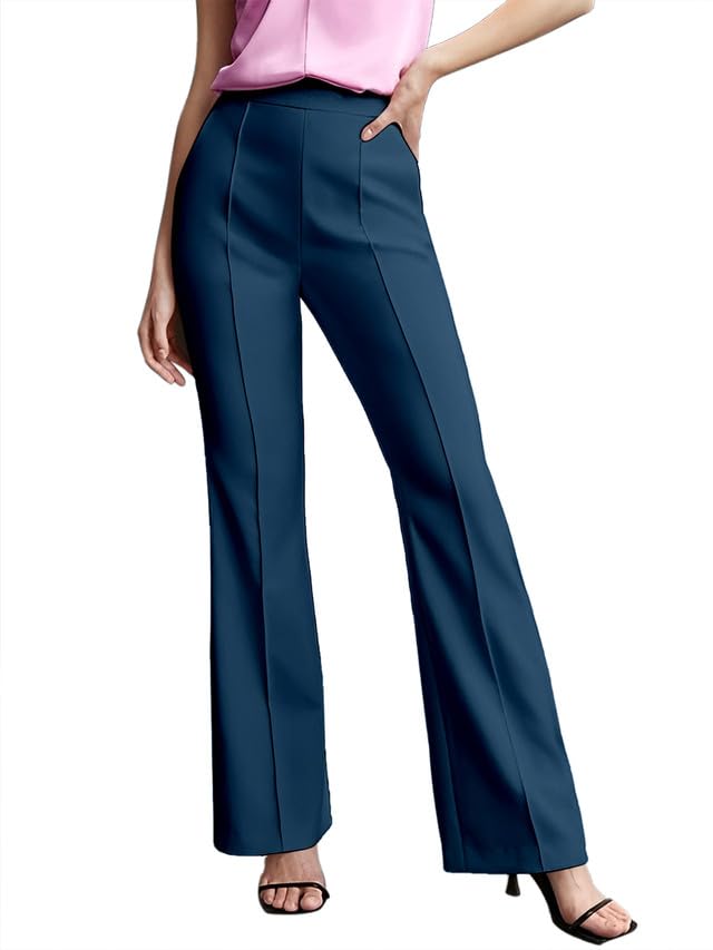 SIRIL Women's Regular Fit Mid Rise Trouser