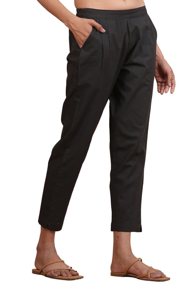 Jakpacks Cotton Ankle Fit Trouser Pants for Women