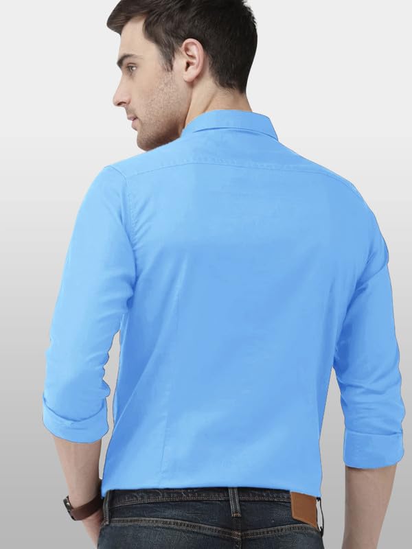 Tee Projekt Men's Shirt Solid Cotton Long Sleeve Button