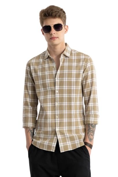 JAI TEXTILES Men's Cotton Casual Printed Checkered
